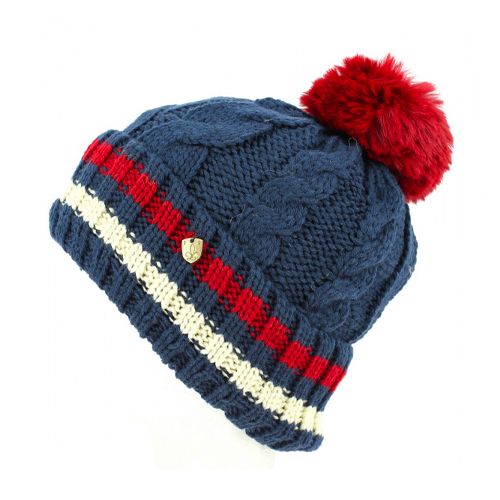 Bonnet Rouge et Bleu Pompom